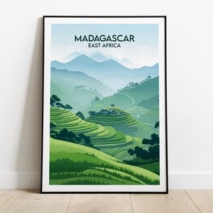 Madagascar Travel Print - East Africa Poster - Custom Personalised Wedding Birthday Gift