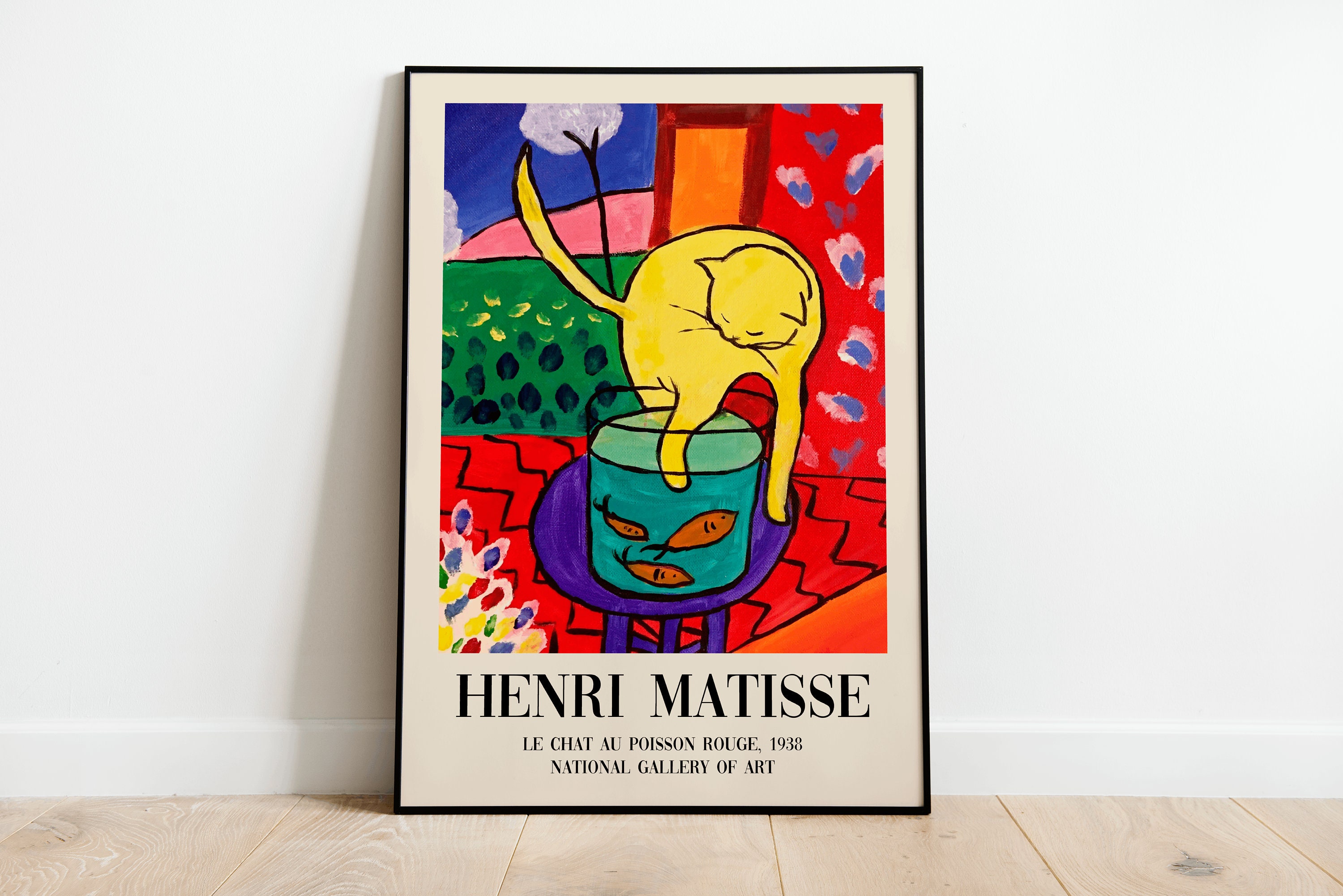 Matisse Cat With Red Fish Modern Exhibition Print Poster | A3 A4