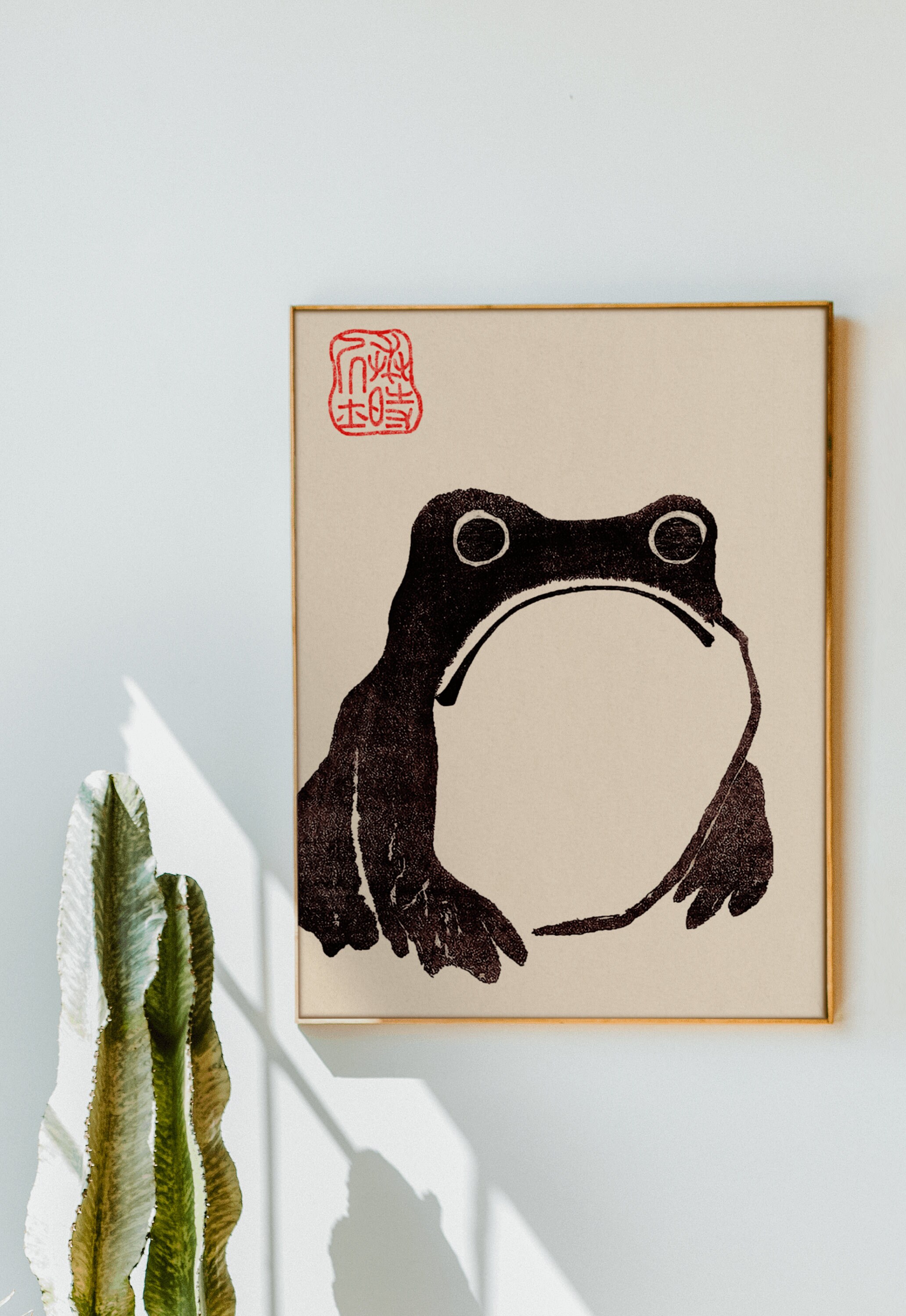 Japanese Frog Wabi Sabi Print | A3 A4 A5 | Japanese Vintage
