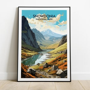 Snowdonia National Park Travel Print - Wales Poster - Custom Personalised Wedding Birthday Gift