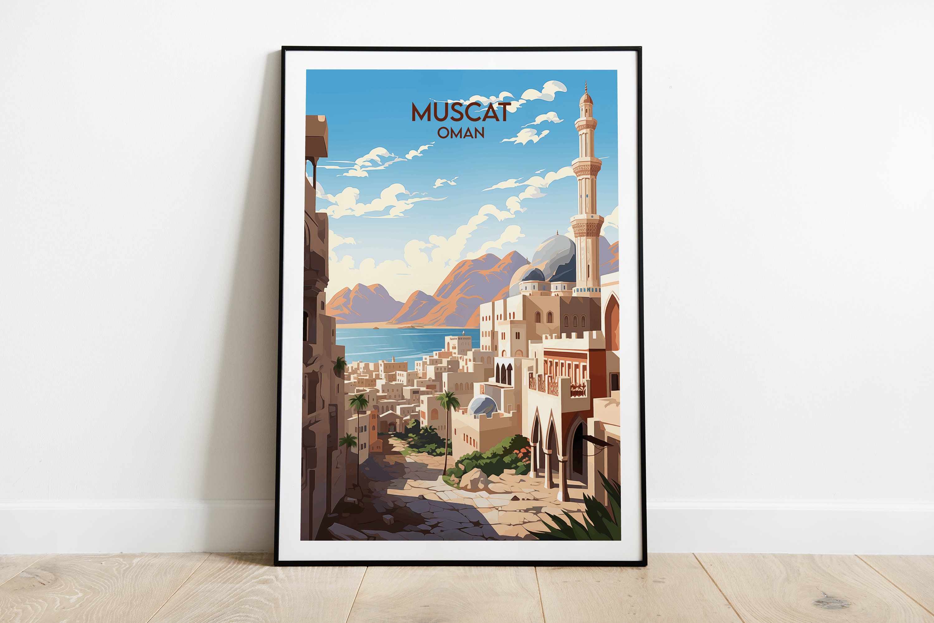 muscatページ Muscat Travel Print - Oman Poster - Custom Personalised Wedding