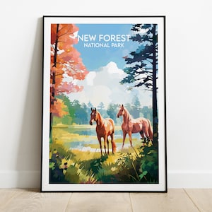 New Forest National Park Travel Print - England UK Poster - Custom Personalised Wedding Birthday Gift
