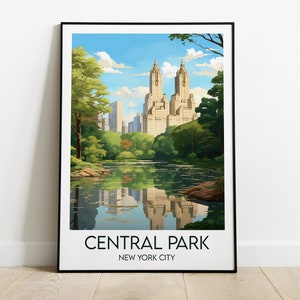 Central Park Travel Print - New York Poster - Custom Personalised Wedding Birthday Gift