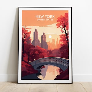 Central Park Travel Print - New York Poster - Custom Personalised Wedding Birthday Gift