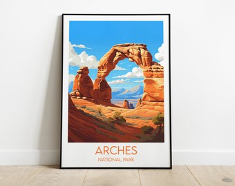 Impression de voyage du parc national des Arches - affiche de l'Utah - cadeau d'anniversaire de mariage personnalisé