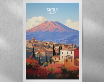 シチリア旅行プリント - イタリアポスター - カスタマイズされた