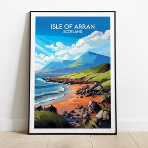 Isle Of Arran Travel Print - Scotland Poster - Custom Personalised Wedding Birthday Gift