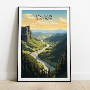 Oregon Travel Print - United States Poster - Custom Personalised Wedding Birthday Gift