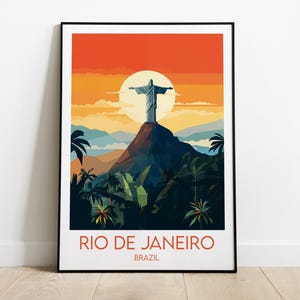 Rio De Janeiro Travel Print - Brazil Poster - Custom Personalised Wedding Birthday Gift