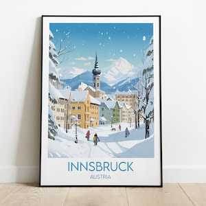 Innsbruck Travel Print - Austria Poster - Custom Personalised Wedding Birthday Gift