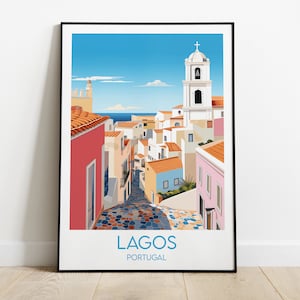 Lagos Travel Print - Portugal Poster - Custom Personalised Wedding Birthday Gift