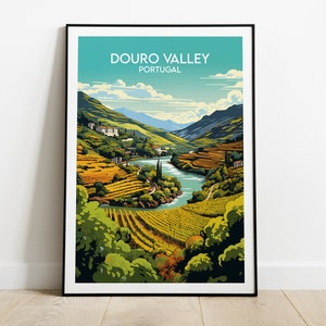 Douro Valley Travel Print - Portugal Poster - Custom Personalised Wedding Birthday Gift