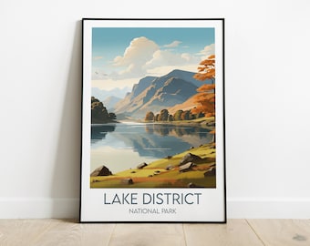 Lake District National Park Print - England UK Poster - Custom Personalised Wedding Birthday Gift