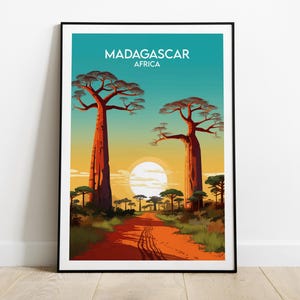 Madagascar Travel Print - Africa Poster - Custom Personalised Wedding Birthday Gift