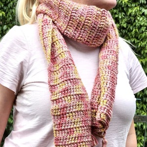 Crochet Scarf Pattern | Crochet Pattern | Learn To Crochet Easy Pink Scarf Pattern For Crochet Beginner