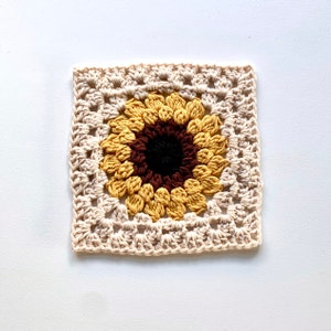 Large Crochet Sunflower Granny Square Pattern | Crochet Pattern | Learn To Crochet Sunflower Pattern For A Crochet Beginner