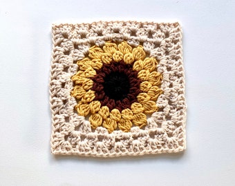 Large Crochet Sunflower Granny Square Pattern | Crochet Pattern | Learn To Crochet Sunflower Pattern For A Crochet Beginner