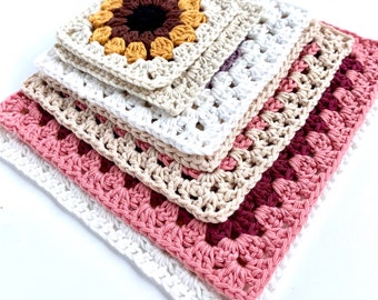 Crochet Pattern Sunflower & Granny Squares | Crochet Patterns | Learn To Crochet Sunflower Granny Squares For Crochet Beginners