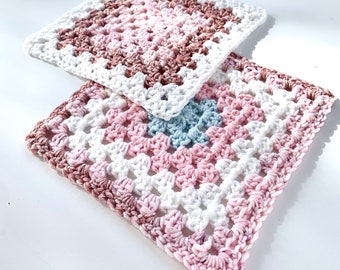 Granny Square Pattern Set Of Two | Learn To Crochet Easy Granny Square | Granny Square Crochet Pattern For Baby Blankets