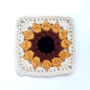 Crochet Sunflower Pattern | Crochet Pattern | Sunflower Crochet Pattern For Granny Square Crochet Blanket Or Crochet Coaster Pattern image 4