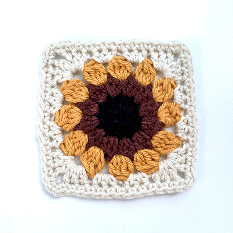 Crochet Sunflower Pattern | Crochet Pattern | Sunflower Crochet Pattern For Granny Square Crochet Blanket Or Crochet Coaster Pattern image 4