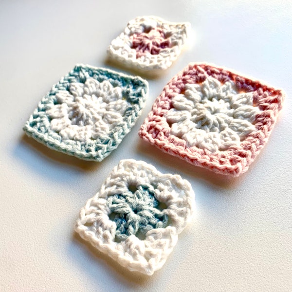 Mini Flower Square Crochet Pattern | Crochet Pattern | Learn To Crochet Pink Flower Square For Crochet Beginners