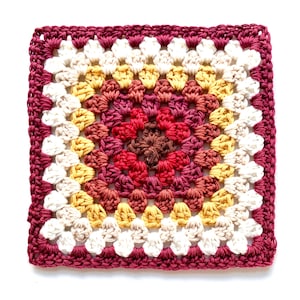 Fall Crochet Red Granny Square Pattern | Crochet Patterns | Learn To Crochet Granny Squares For Crochet Blankets