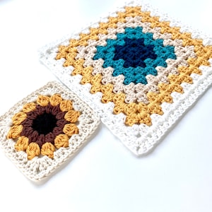 Sunflower Crochet Pattern Set of 2 Crochet Patterns Crochet Sunflower & Blue Granny Square | Crochet Pattern | Sunflower Crochet Patterns