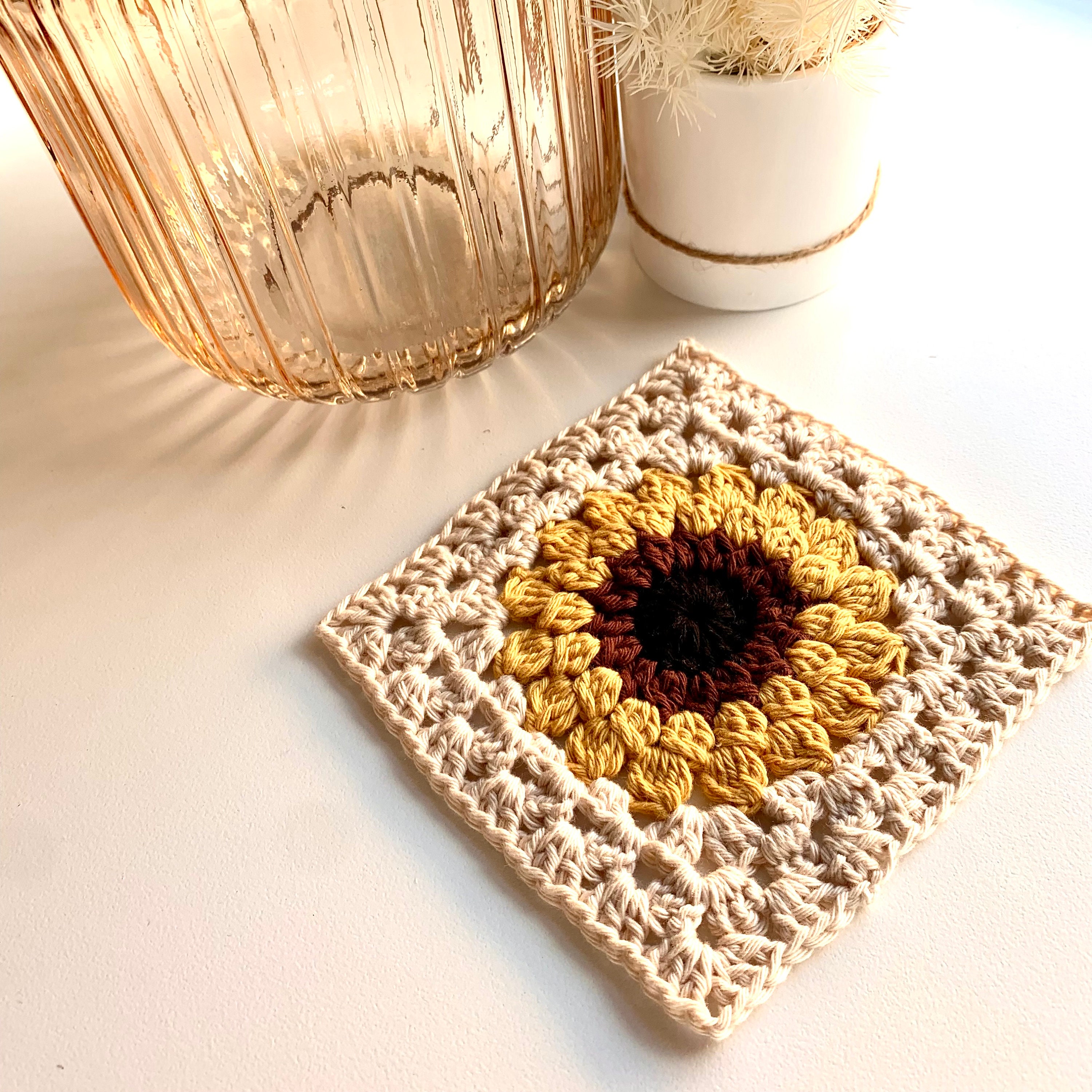 Crochet Sunflower Granny Square Pattern Crochet Pattern - Etsy