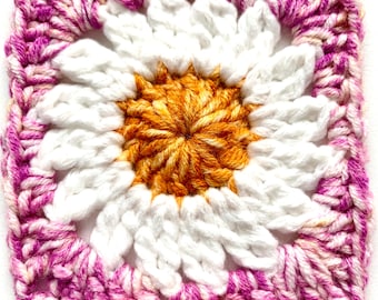 Sunburst Granny Square Crochet Pattern | Beginner Crochet Patterns | Crochet PDF Download