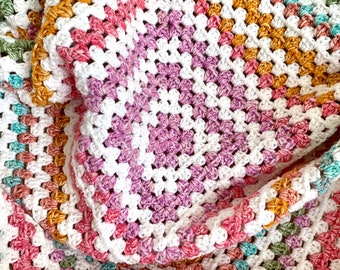 Granny Square Crochet Blanket Pattern | Learn To Crochet Square Blanket | Granny Square | Crochet | Crochet Blanket Granny Square