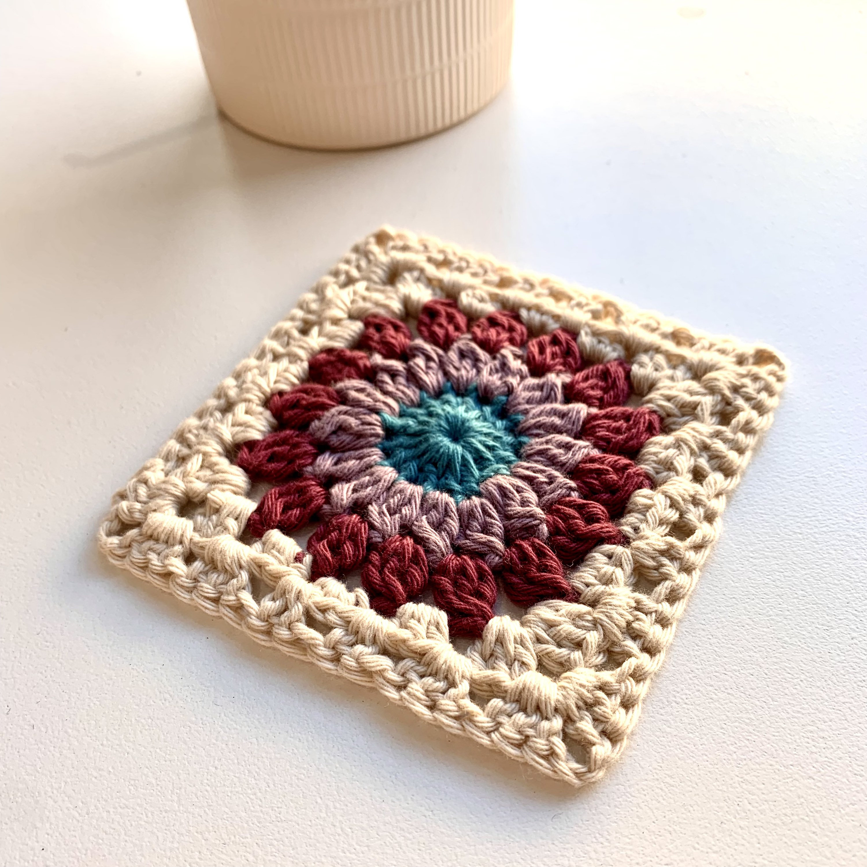 Colorful Flower Sunburst Granny Square Pattern
