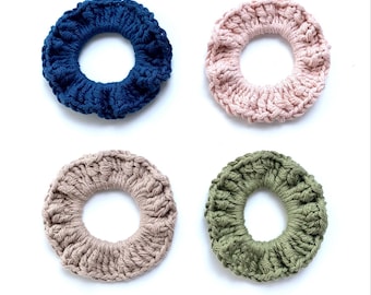 Modello Scrunchie all'uncinetto / Modello Scrunchie / Modello all'uncinetto / Uncinetto / Modello all'uncinetto facile / Elastico in cotone / Uncinetto per principianti