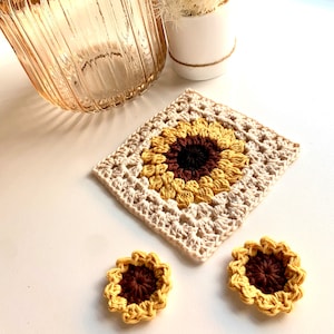 Granny Square Crochet Sunflower Pattern | Crochet Pattern | Learn To Crochet Sunflower Pattern For A Crochet Beginner