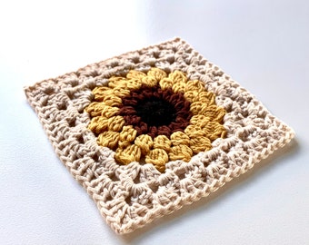 Crochet Sunflower Granny Square Pattern | Crochet Pattern | Learn To Crochet Sunflower Pattern For Crochet Beginners