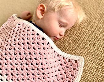 Granny Stitch Baby Blanket Crochet Pattern | Baby Blanket | Crochet Patterns | Crochet | Cute Pink Baby Blanket For Newborn Baby Girl