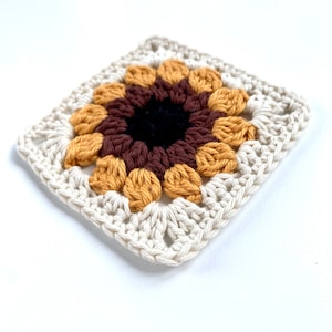 Crochet Sunflower Pattern | Crochet Pattern | Sunflower Crochet Pattern For Granny Square Crochet Blanket Or Crochet Coaster Pattern