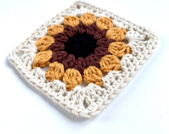 Sunflower Coaster Pattern | Easy Crochet Pattern | Boho Sunflower Crochet Coaster Pattern For Housewarming Gift or Home Decor Gift For Her