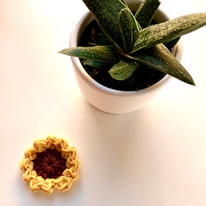 Crochet Small Sunflower Pattern | Crochet Pattern | Learn To Crochet Mini Sunflower Pattern For A Crochet Beginner