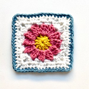 Sunburst Flower Granny Square Crochet Pattern | Crochet Pattern | Learn To Crochet Flower Granny Square Pattern For Crochet Blanket