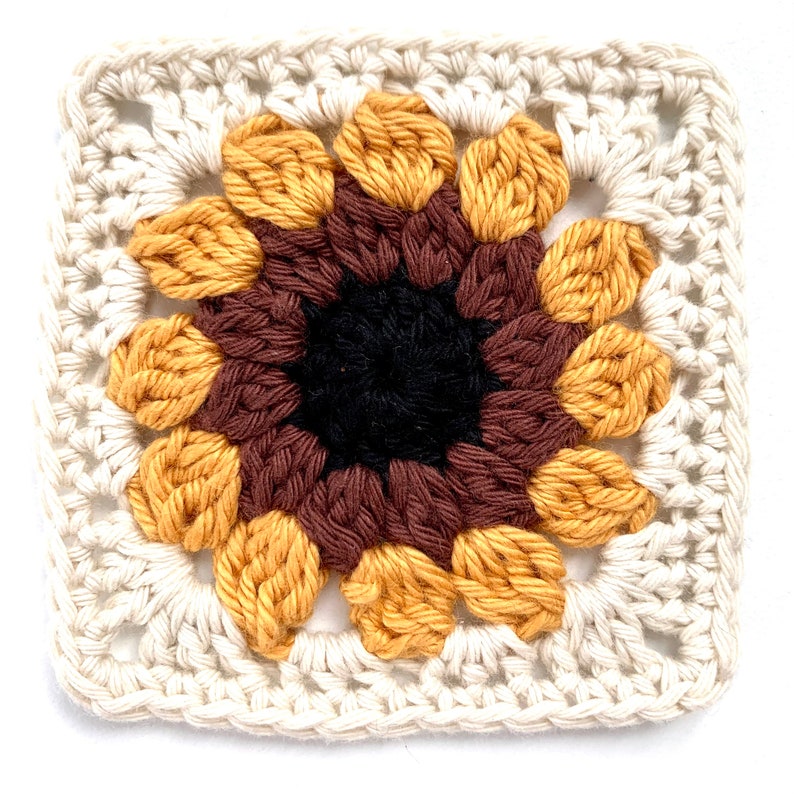 Crochet Sunflower Pattern | Crochet Pattern | Sunflower Crochet Pattern For Granny Square Crochet Blanket Or Crochet Coaster Pattern image 2