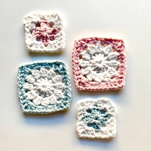 Mini Pink Flower Square Crochet Pattern | Crochet Pattern | Learn To Crochet Pink Flower Square For Crochet Beginner