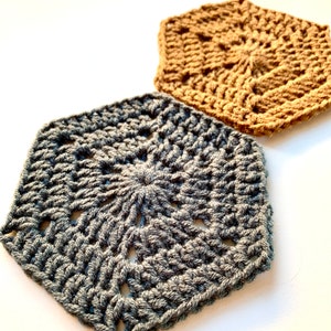 Crochet Hexagon Pattern | Crochet Pattern | Blue Solid Hexagon Crochet Pattern For A Crochet Beginner