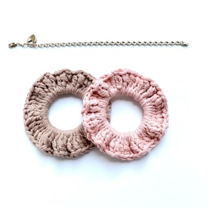 Crochet Pink Scrunchie Pattern | Crochet Pattern | Learn To Crochet Cotton Scrunchie Pattern For Crochet Beginners