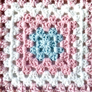 Baby Granny Square Crochet Pattern | Crochet Pattern | Learn To Crochet Baby Pink Granny Square For Crochet Beginners