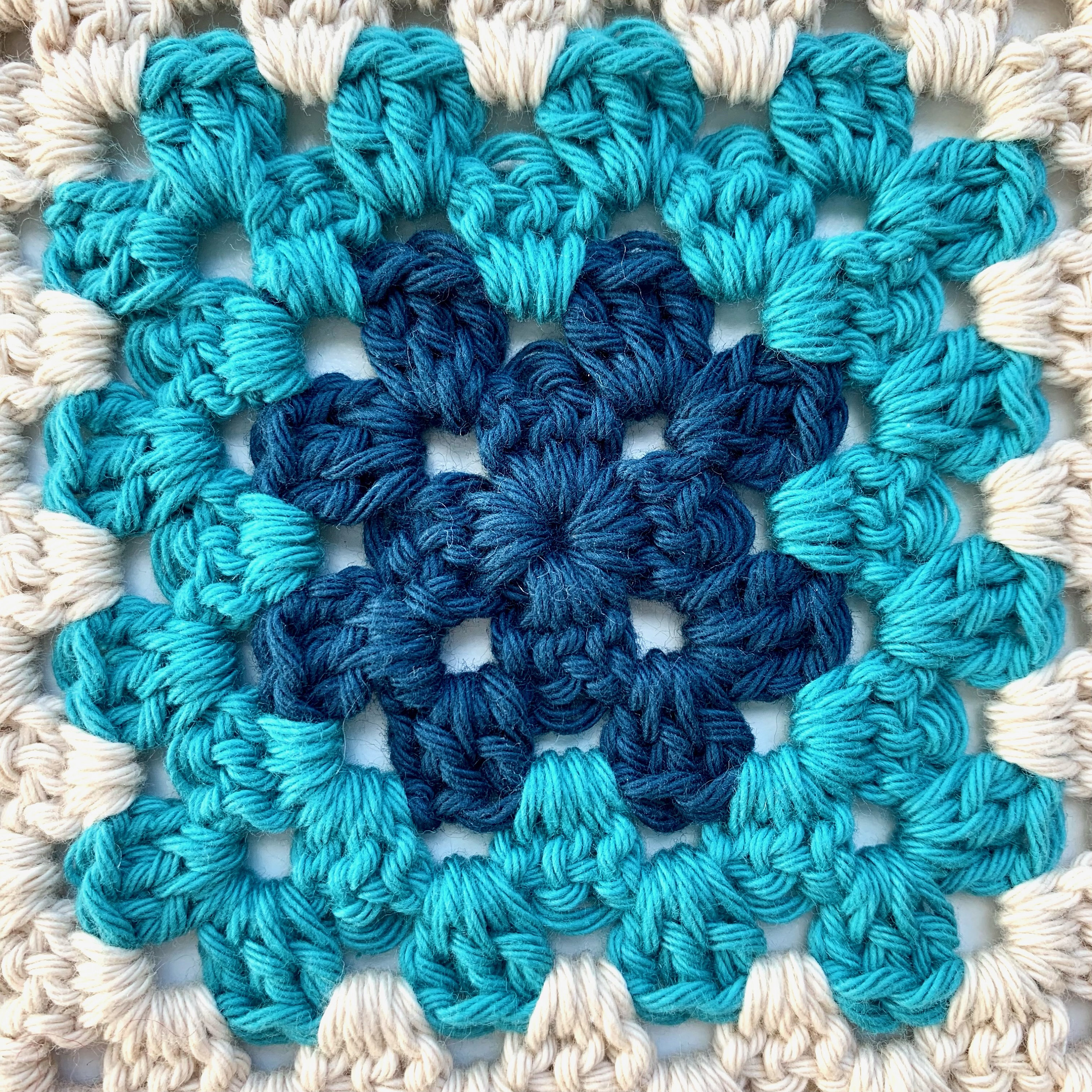 Blue Granny Blanket blue × green グラニーブランケット ラグ 寒色系