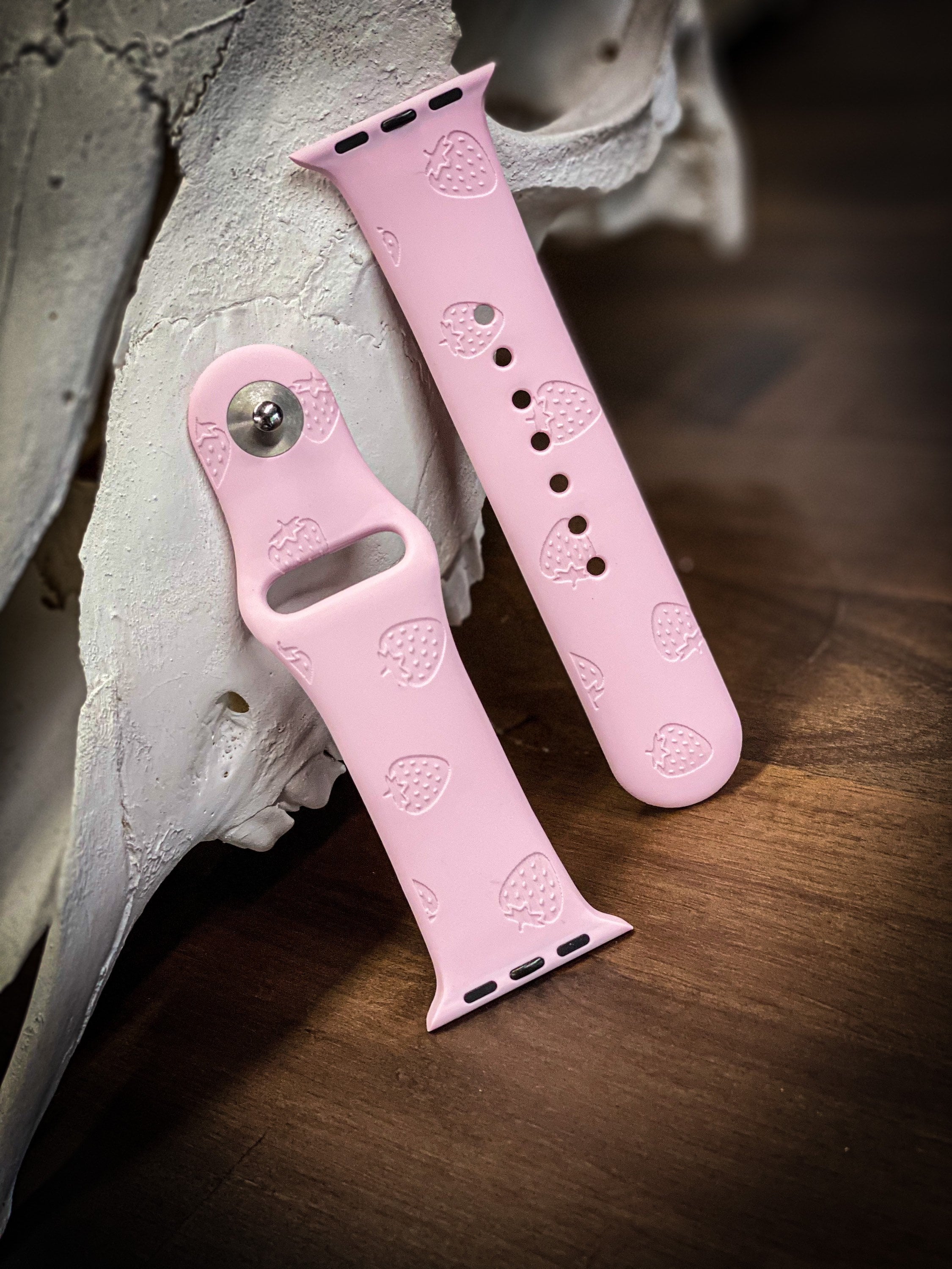Strawberry Silicone Watch Band Laser Engraved Etsy