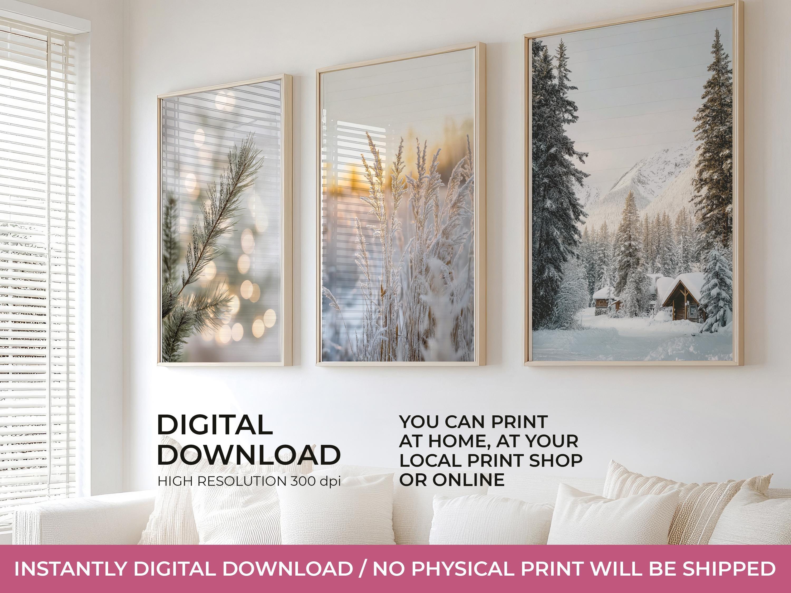 Winter Landscape Art Print Set: Neutral Christmas Gallery Wall Decor - Etsy
