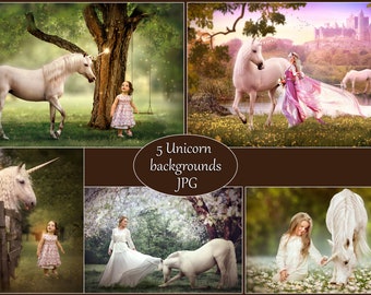 5 Fondo de unicornio, Telón de fondo de unicornio, Telón de fondo de unicornio blanco, Telón de fondo de unicornio mágico, Unicornio de hadas, Telón de fondo de fantasía