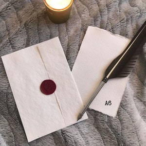 Set di lettere in carta di cotone fatto a mano con busta e sigillo di cera fatto a mano, lettera d'amore, regalo di anniversario di matrimonio, proposta, Natale